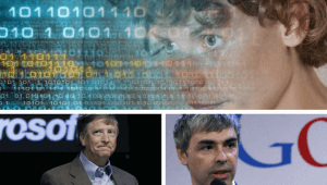 Pessoas autistas; imagen de Temple Grandin, Billy Gates e Larry Page