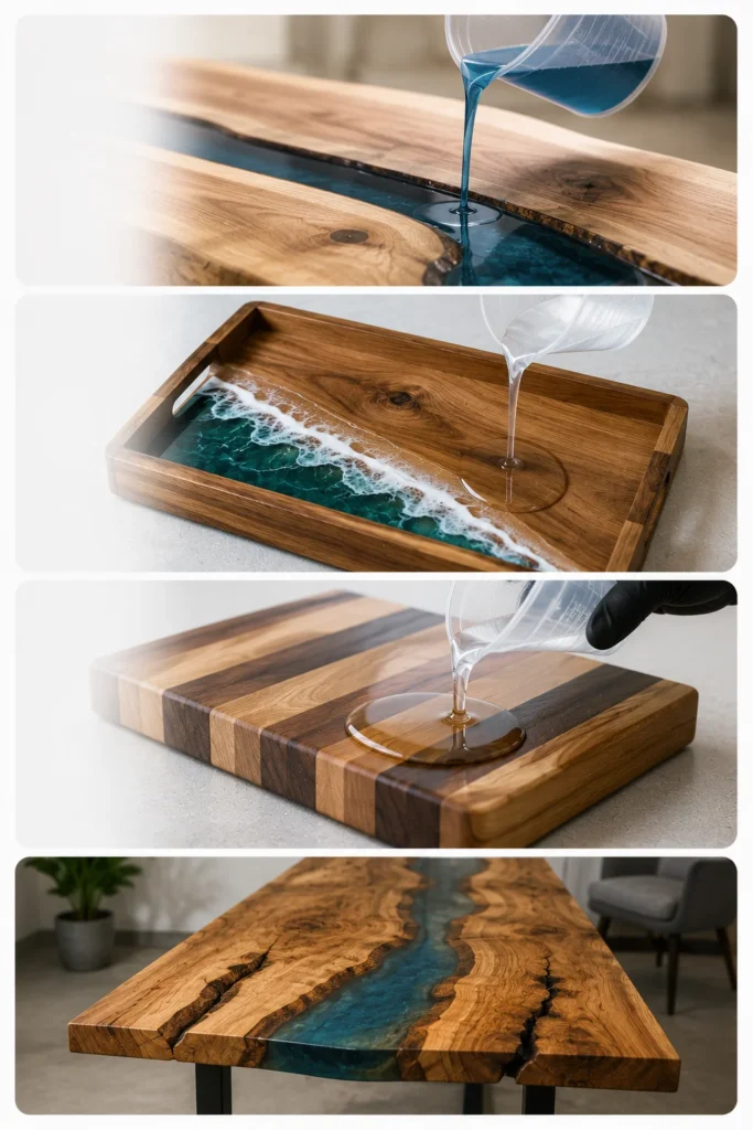 Resina Epóxica: Qué es, Para qué Sirve y Cómo Empezar desde Casa Resina epóxica utilizado en la construcción de muebles de madera